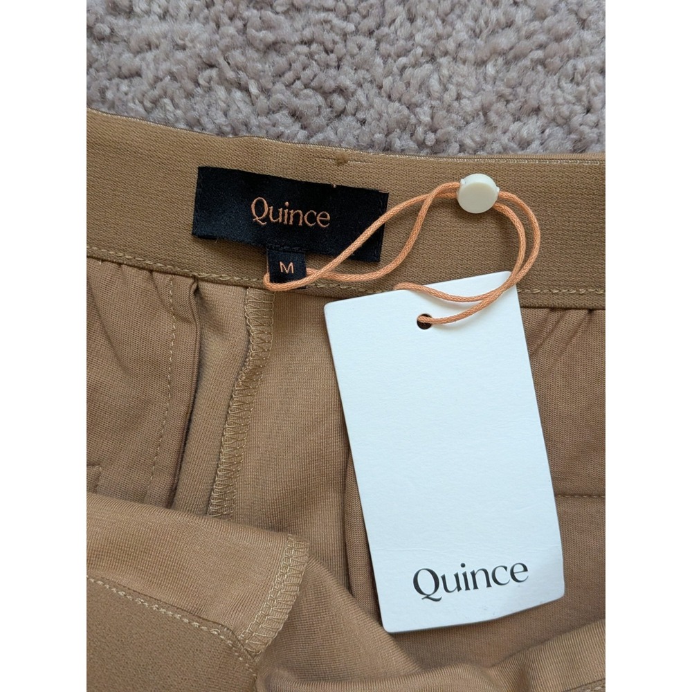 Quince Organic Cotton Double Knit Wide Leg Pants Soft Camel Size Medium NWT - Picture 4 of 10
